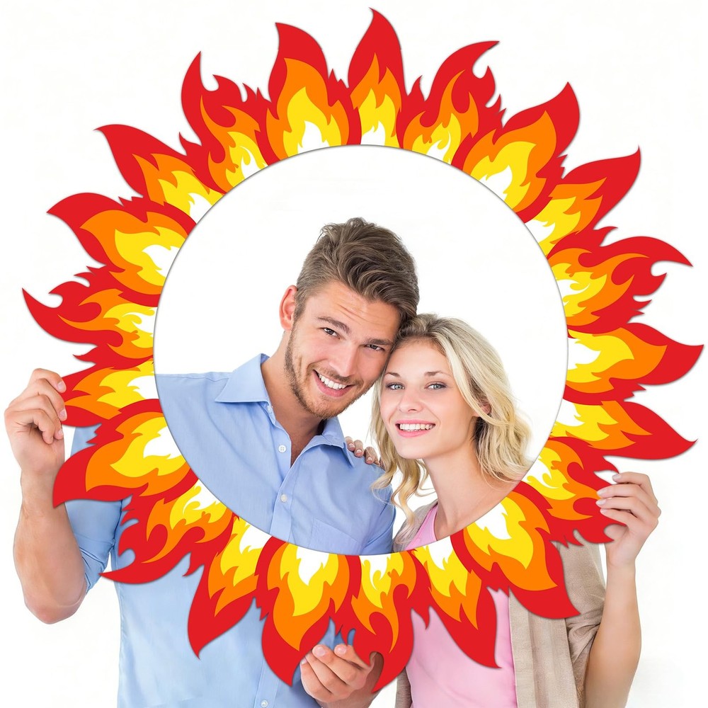 Fire Birthday Party Decorations Theme Photo Booth Prop Picture Frame Truck Decor