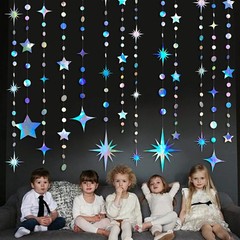 Iridescent Party Decorations Star Circle Dot 3 Count (Pack of 1),