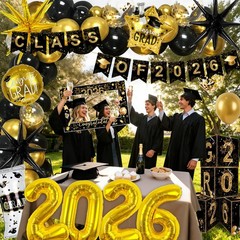 2026 Graduation Decorations Class of 2026 Black and Gold