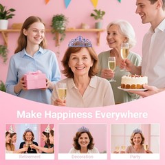 Retirement Party Decorations Tiara Crown Sash for Women Happy Retired Gift