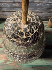 Mosaic Disco Ball Pear Decor – Silver Pear Shaped Centerpiece