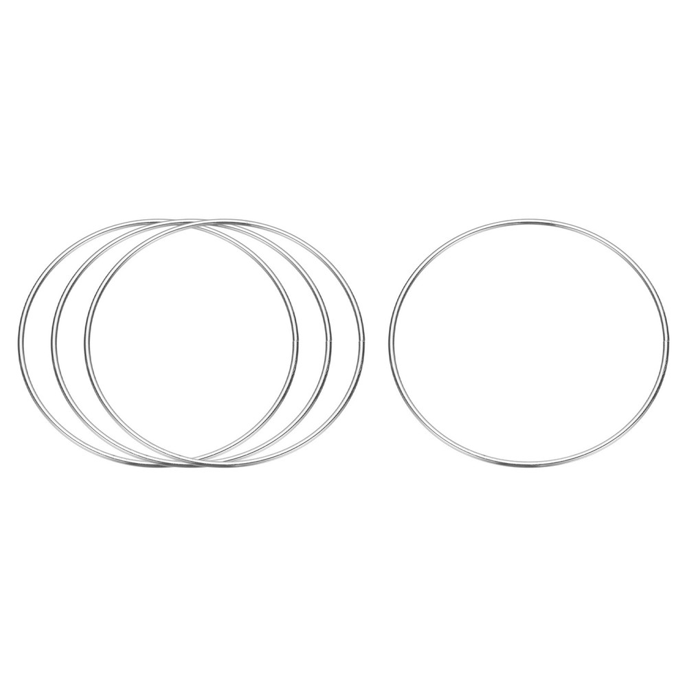 4 Pcs Metal Hoops for Crafts, 4.7 Inch Dream Catcher Rings, Silver