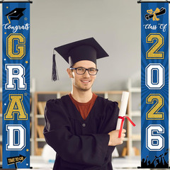 Graduation Banner 2026 Graduation Decorations Blue and Gold Grad Banner Porch Si