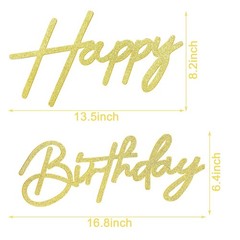 Happy Birthday Sign for Backdrop – Glitter Felt Happy Birthday Letter Sign fo…