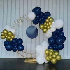 Blue and Gold Balloons Garland Arch Kit, Navy Blue and Gold Confetti Balloons…