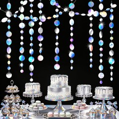 Glitter Iridescent Circle Dots Paper Garland Holographic Circle Dot Streamer …