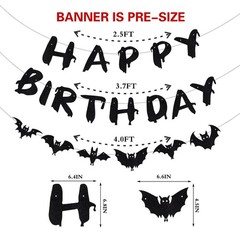 Glitter Halloween Banner, Black Heart Skull Bat Vampire Party Decorations, Ba…