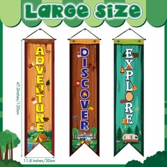 «3 Pcs Camping Banners for Adventure Theme Parties, Baby Showers & Decor»