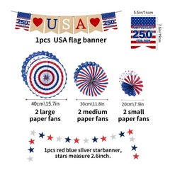 4th of July Decorations, 250th Anniversary Patriotic Memorial Day Decorations…