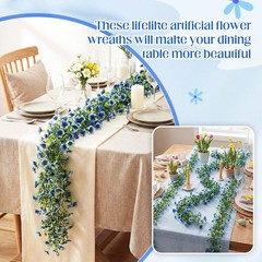 4 Pcs 6 ft Artificial Flowers Wisteria Garland-Total 24 ft Fake Hanging Wisteria