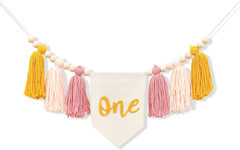 Boho Sun Yarn Tassel Garland Banner – Sunshine 1St Birthday Decoration, First Tr