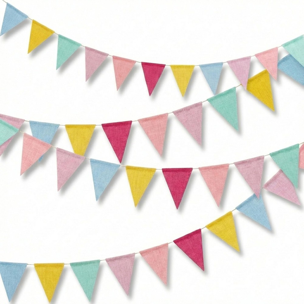 32.8ft Colorful Triangle Bunting Banner – 36Pcs Colorful Pennant Banner Flags…