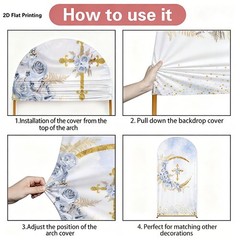 My First Communion Arch Backdrop Cover Baptism God Bless Party Background Prop