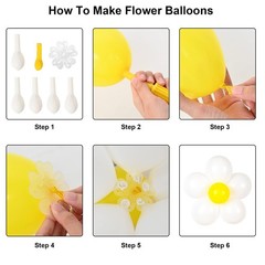 16 Set Daisy Flower Balloons DIY Kit,Boho Macaron Pastel Daisy Balloon Flower…