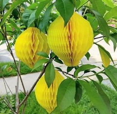 3-D PAPER Lemons 3″ SET 4 New