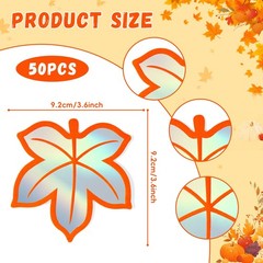 50 PCS Iridescent Fall Leaves Bulletin Board Thanksgiving Harvest Decor