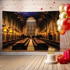 ConQuest Journals Harry Potter Hogwarts Great Hall Backdrop Wall Banner, Larg…
