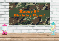 3×6 Camo vinyl Birthday Banner