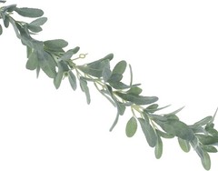 6.2ft Artificial Lambs Ear Greenery Vine Flocked Lambs Ear Garland Soft Faux