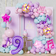 9Pcs Kpop Decorations – Kpop Music Balloons Purple Music Note Balloons for K …