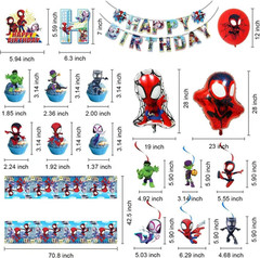 Spidey Themed Birthday Party Decorations Set Banner Balloons Tableware Kit