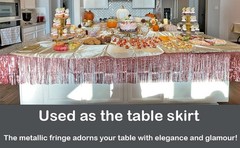 3 Pack Total 30 Silver Feet Foil Fringe Garland Metallic Wall Hanging Drapes