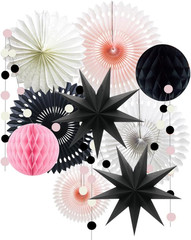 Pink Black White Party Decorations for Girls Women Minnie Mouse First Birthday D