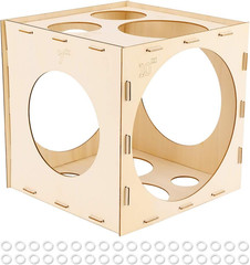 11 Holes Collapsible Wood Balloon Sizer Box Cube, Balloons Size Measurement Tool