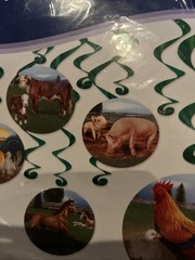 Farm Animal Hanging Whirl Decorations 12 Pack Farm Birthday Party Decorations
