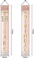 Sparkling 18th Birthday Door Banner for Girls