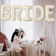 40 Inch Cream White ‘BRIDE’ Balloon Banner – Large Ivory Alphabet Mylar Lette…