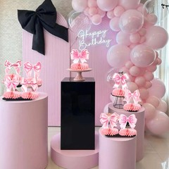 9 PCS Pink Bowknot Honeycomb Table Centerpieces Baby Shower Birthday Decor