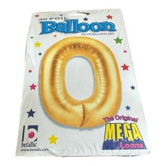 Betallic Megaloon Foil Balloon – Number Zero 0 In Gold – 40 Inches