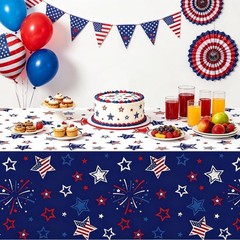 Disposable Stars & Stripes Tablecloth Set – Easy Cleanup for Patriotic Picnics