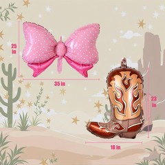 Boots or Bows Gender Reveal Party Decorations Western Themed Party Balloons C…