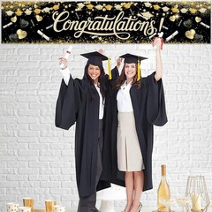 Congratulations Decorations 2026 Banner Graduation Backdrop Class of 2026 Black