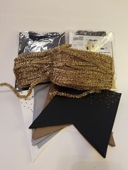 2 NIP Party Sets + 1 Partial IKEA Vinter Banners Black White & Gold+Gold Strings