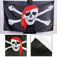 Pirate Bandana Skull Crossbone Jolly Roger Banner Halloween Party Decor Flag