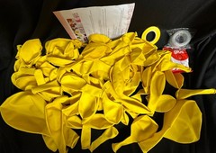 104 Balloon Arch Bright Yellow Latex Balloons In Various Sizes W/ Glue & Ribbon