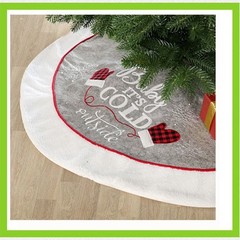Minimalist Gloves Pattern Christmas Tree Skirts Soft Thick Non-woven Tree