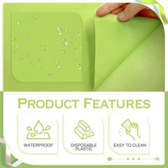 4 Pieces Lime Green Plastic Tablecloth, 54×72“ Solid Color Waterproof & Sp