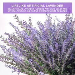 TURNMEON 10 Bundles Artificial Lavender Flowers for 10 Bundles, Gray Purple