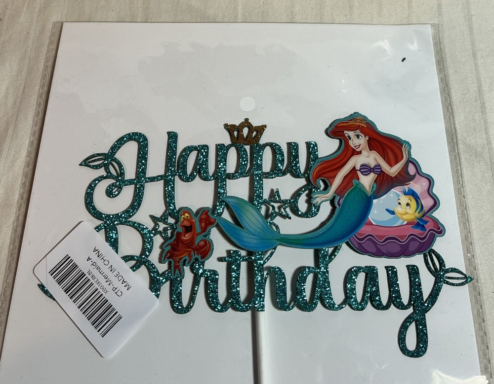 The Little Mermaid birthday party Cake Toppers, Ariel Under The Sea Themed Party