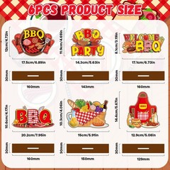6 Pcs BBQ Centerpieces for Table Wooden BBQ Tabletop Signs for Summer Picnic …