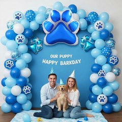 149pcs Paw Print Balloon Blue Arch Set Blue Birthday Party Balloon Set Includ…