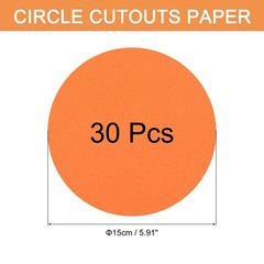 30 PCS Orange Circle Cutouts Paper 6 Inch Round Cardstock 200gsm 75lb DIY