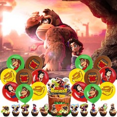 Donkey Kong Bananza Birthday Party Supplies Set Balloons Cake Toppers Banner
