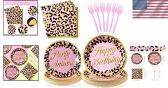 Leopard Print Party Decorations Set