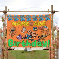 Personalize Dogman Birthday Party Banner Gift, Dog Man Party Supplies