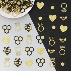 Bride To Bee Bridal Shower Confetti 200 PCS Black Gold Glitter Table Scatter